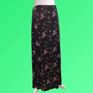 BRIGGS NEW YORK LONG SKIRT PINK FLOWERS SIZE LARGE VINTAGE